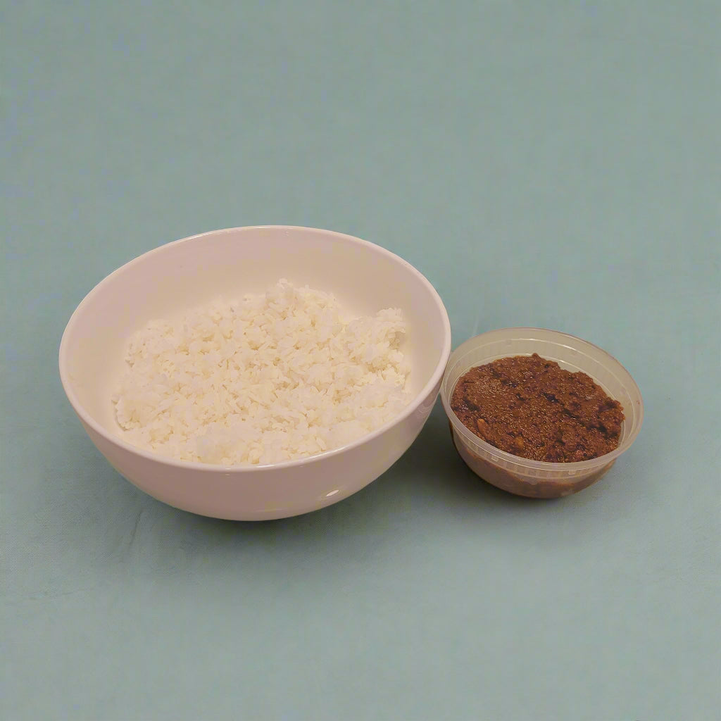 Puliodharai and white rice