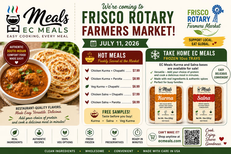 EC Meals at Frisco Rotary Farmers Market July 11 2026
